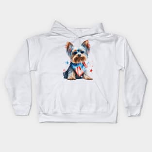 4th of July Yorkshire Terrier #3 Kids Hoodie